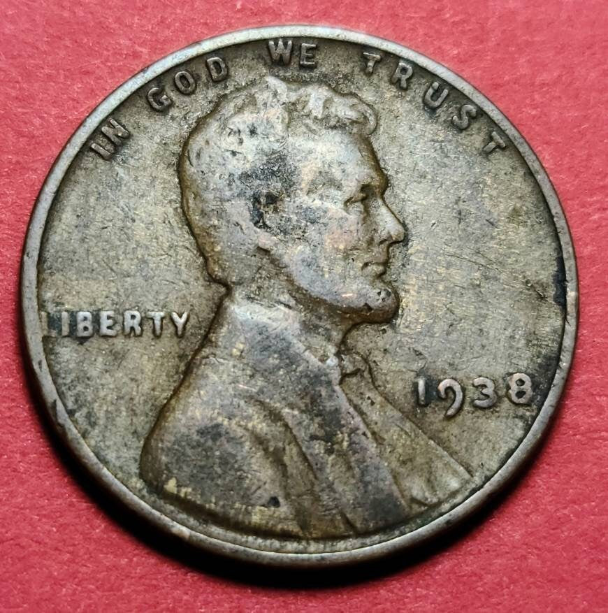 1938 United States Wheat Penny — Interwar / Lincoln — Wheat Reverse — VG+ to VF