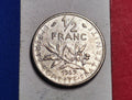 1969 French Republic 1/2 Franc — Cold War / Fifth Republic — Semeuse (The Sower) — Fine