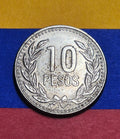 1990 Republic of Colombia 10 Pesos — Cold War / Republic — Andean Condor Coat of Arms — F+ to VF