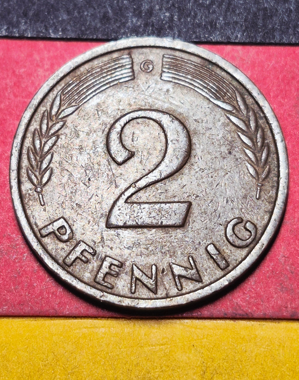 1950-G West Germany 2 Pfennig — Post-WWII / Federal Republic — Oak Sapling Bronze — Fine