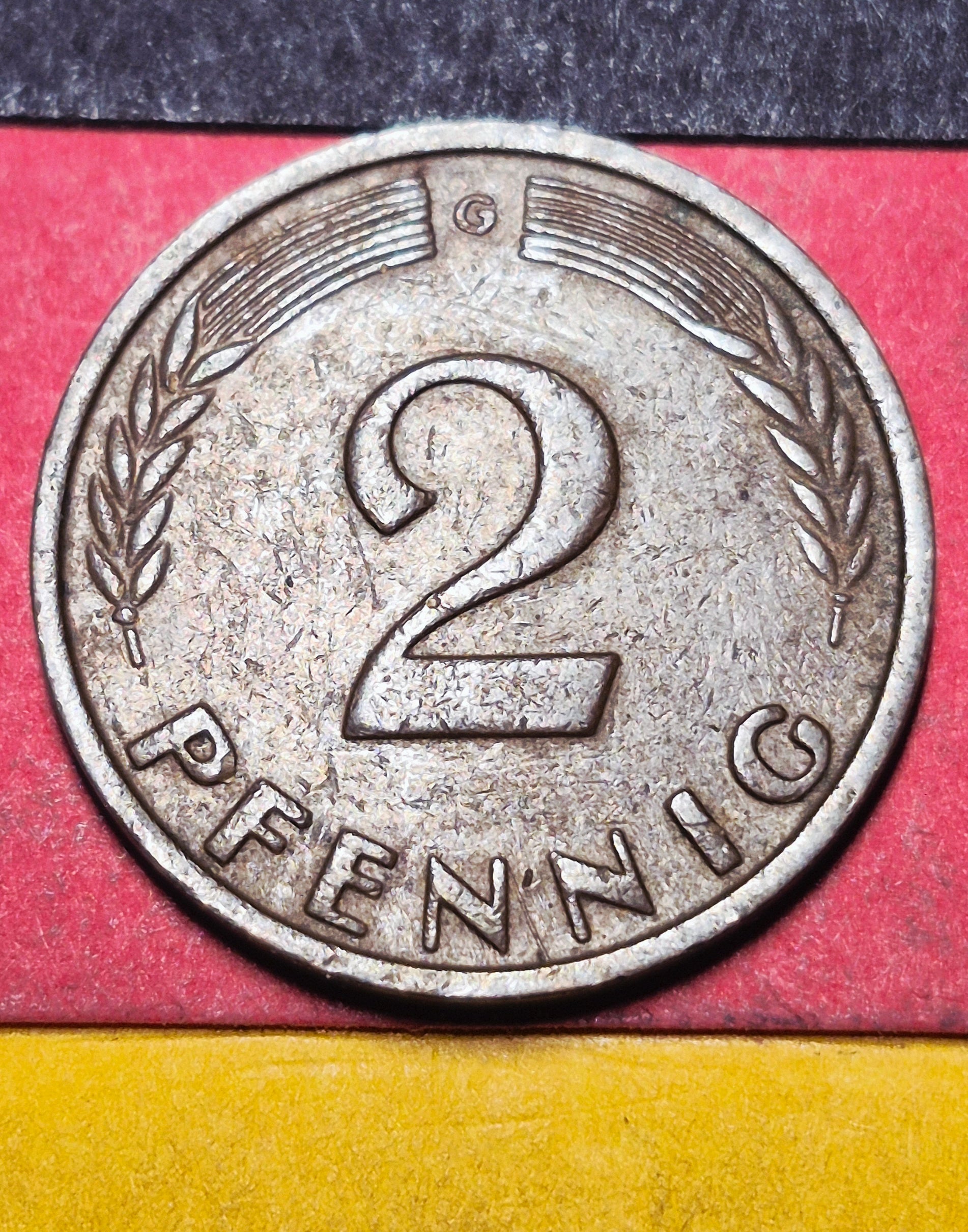 1950-G West Germany 2 Pfennig — Post-WWII / Federal Republic — Oak Sapling Bronze — Fine