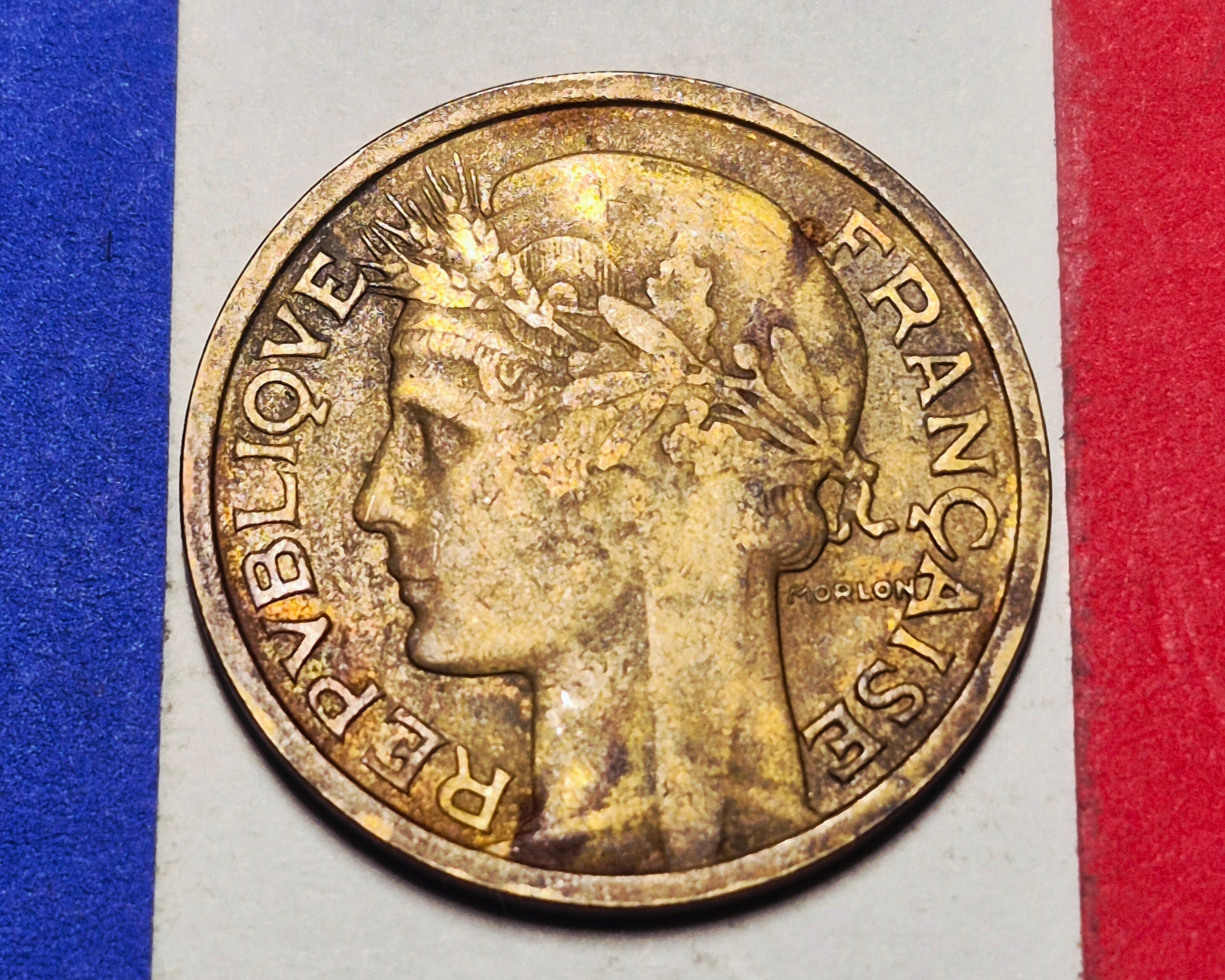 1936 France 1 Franc — Interwar — Marianne (Morlon) / Liberté Egalité Fraternité — F to F+