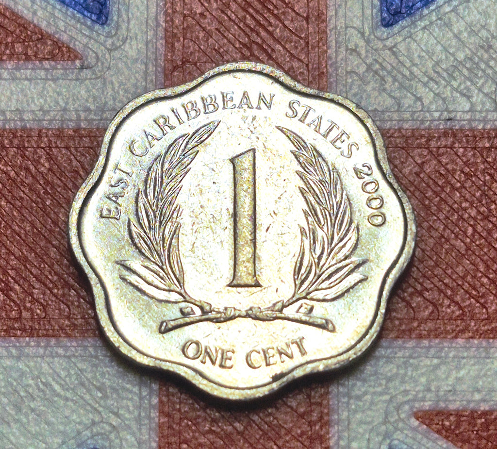 2000 East Caribbean States 1 Cent — Modern — Elizabeth II / Scalloped — VF