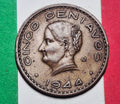 1944 Mexico 5 Centavos — WWII / Estados Unidos Mexicanos — Josefa Ortiz de Dominguez Portrait — VG+ to VF