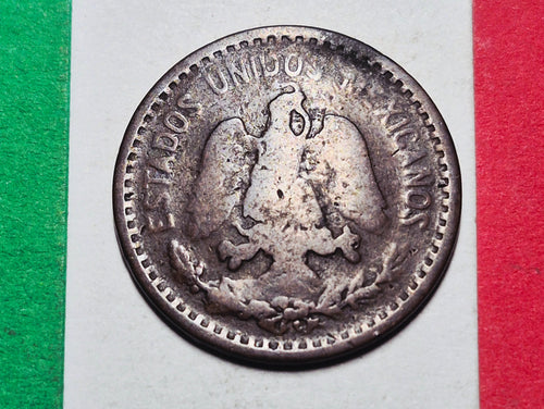 1906 Mexico 1 Centavo — Pre-WWI / Estados Unidos Mexicanos — National Arms and Wreath — G+ to VG