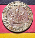 1949 West Germany 10 Pfennig — Post-WWII / Bank Deutscher Lander — Oak Seedling — Fine to Fine+