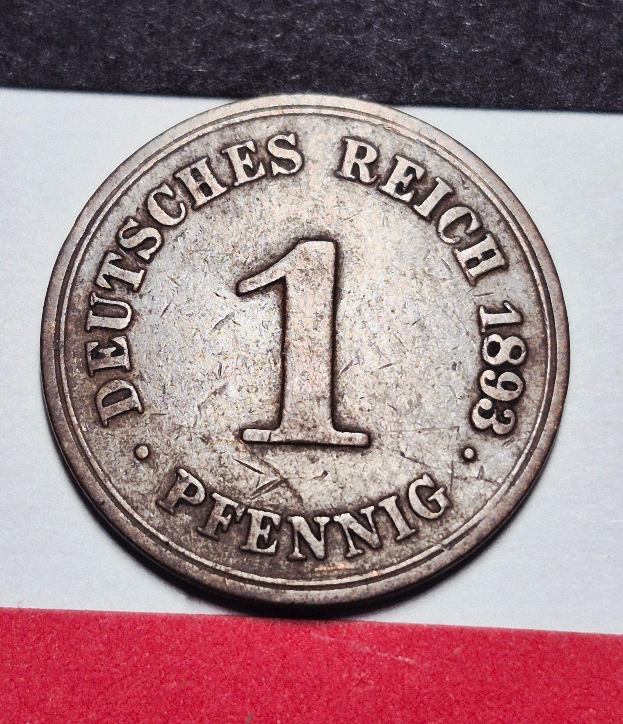 1893-A German Empire 1 Pfennig — 19th Century / Deutsches Reich — Imperial Eagle — VF+ to EF