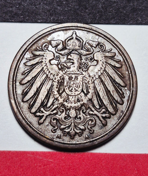 1893-A German Empire 1 Pfennig — 19th Century / Deutsches Reich — Imperial Eagle — VF+ to EF