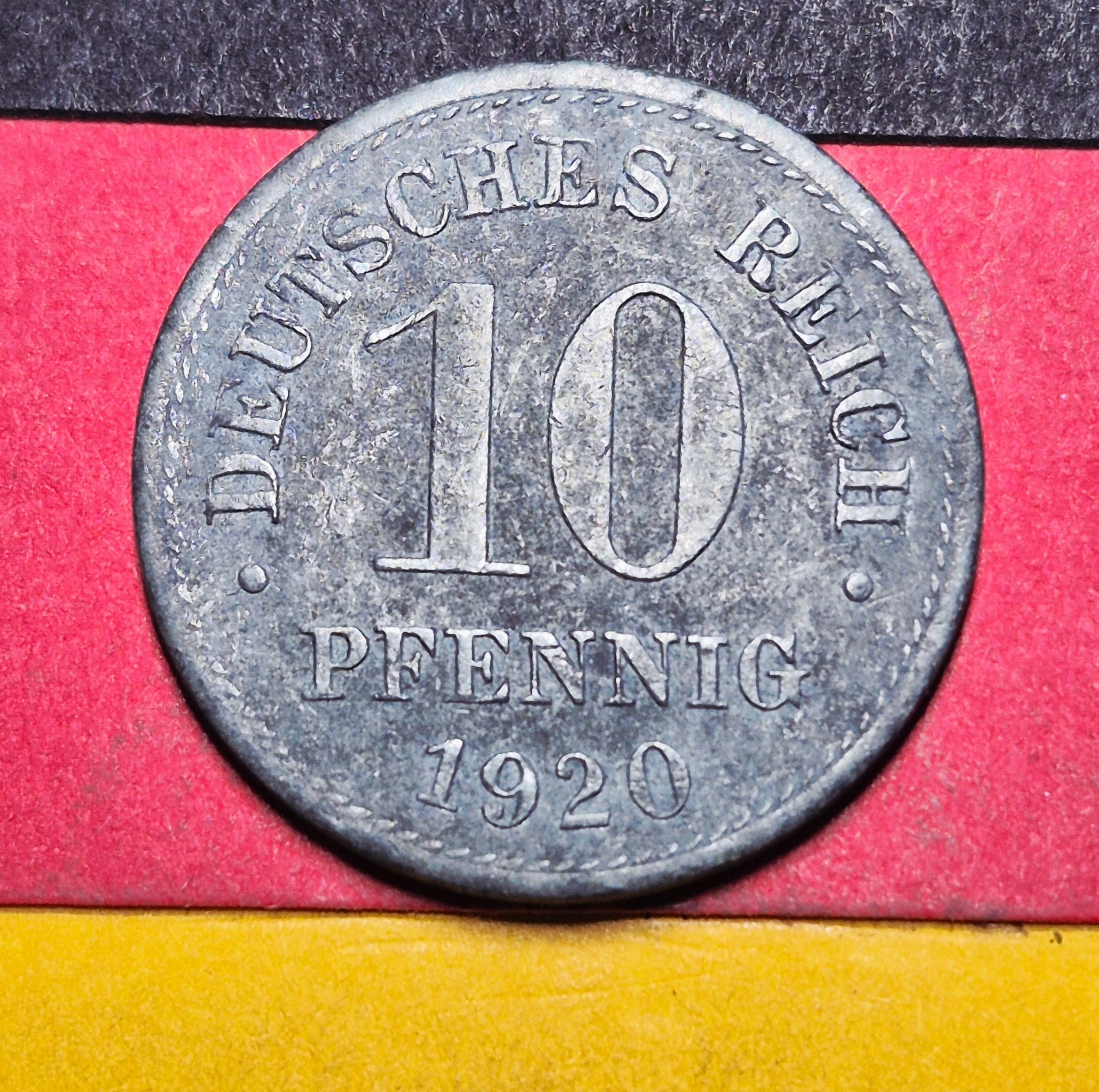 1920 Germany (Weimar Republic) 10 Pfennig — Interwar / Deutsches Reich — Wartime Zinc — F