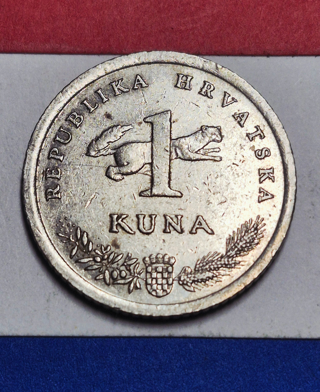 1999 Croatia 1 Kuna — Republic of Croatia / 5th Anniversary of Kuna Currency — Nightingale — VF+