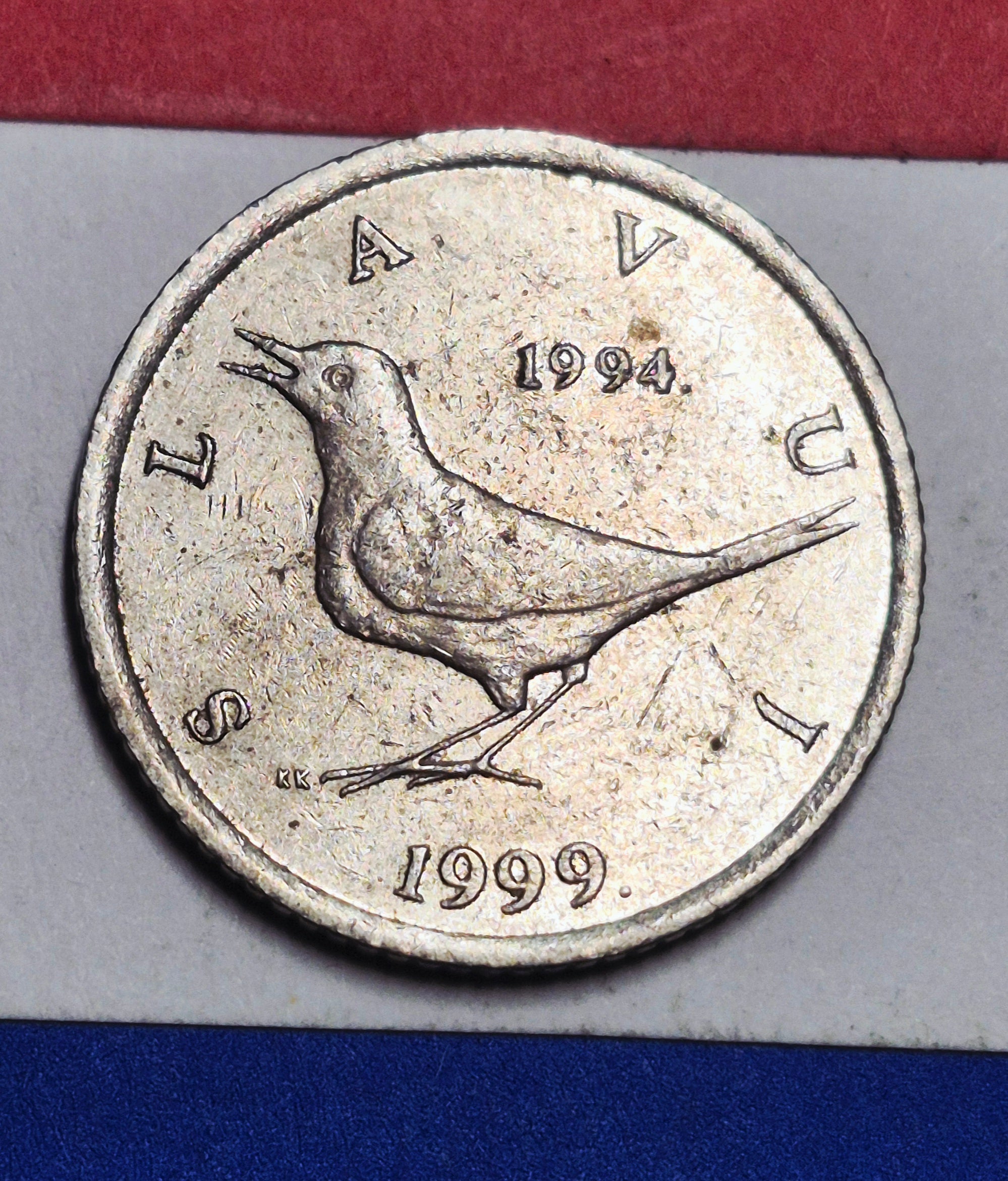 1999 Croatia 1 Kuna — Republic of Croatia / 5th Anniversary of Kuna Currency — Nightingale — VF+