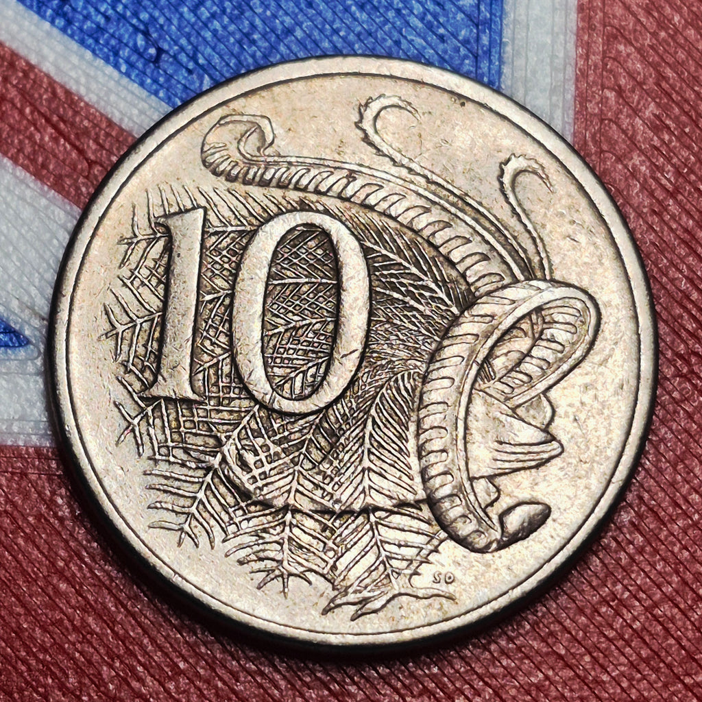1983 Australia 10 Cents — Elizabeth II / Superb Lyrebird — Stuart Devlin Design — F to VF