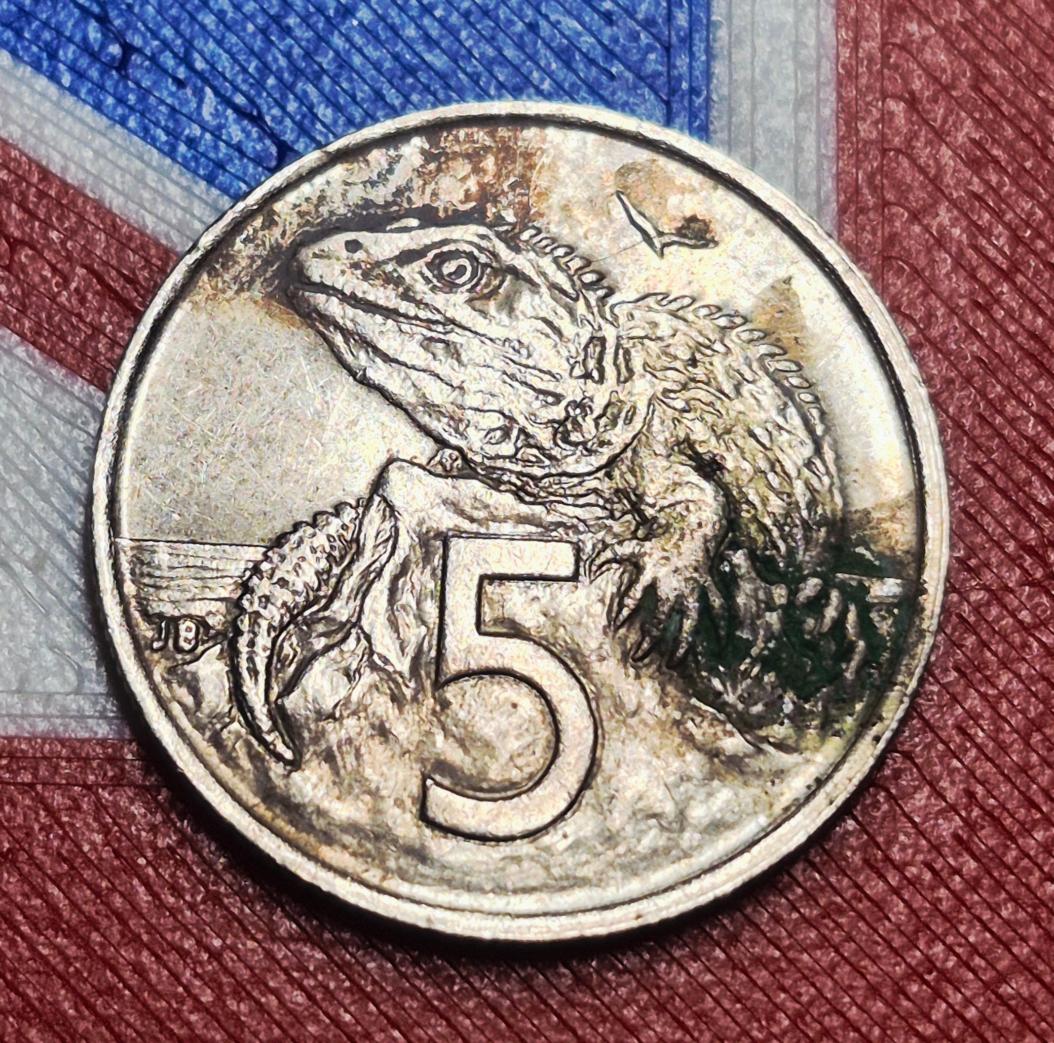 1999 New Zealand 5 Cents — Elizabeth II / Tuatara — Rank-Broadley Portrait — Copper-Nickel — VF