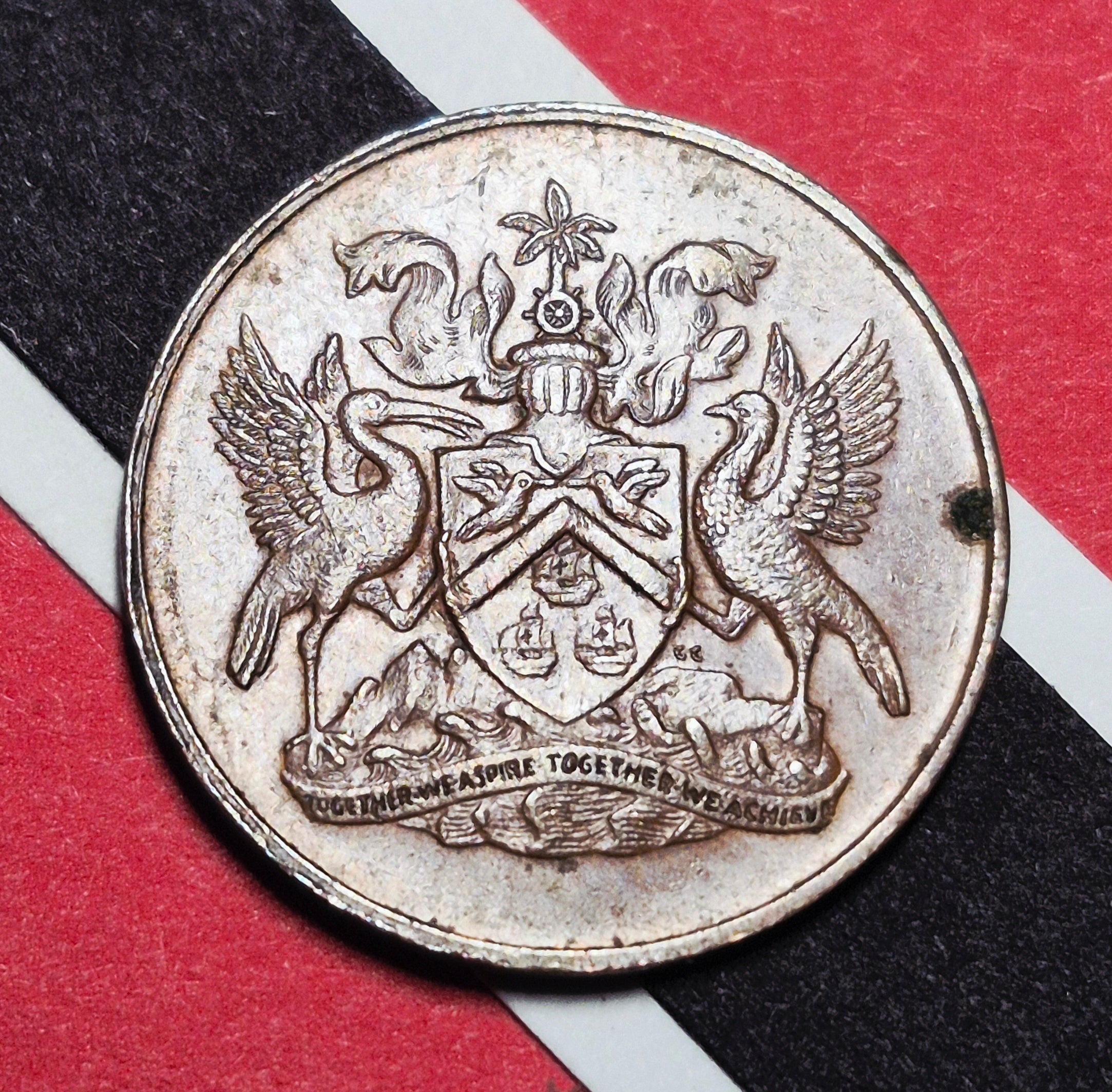 1972 Trinidad and Tobago 1 Cent — 10th Anniversary of Independence — National Arms — VF+