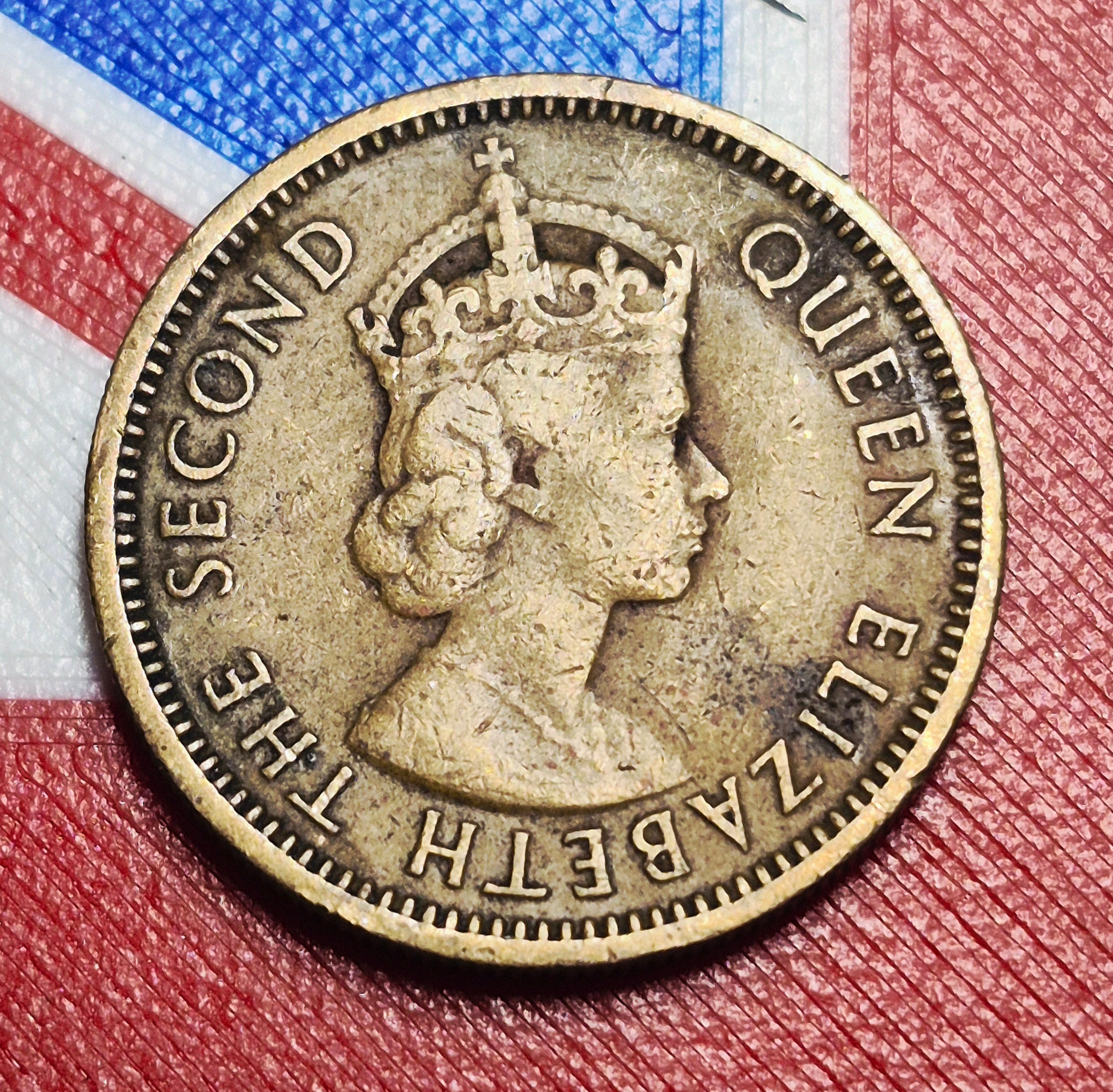 1955 British Caribbean Territories 5 Cents — Elizabeth II / Golden Hind — Nickel Brass — Fine