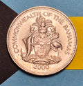 2000 Bahamas 25 Cents — Commonwealth of the Bahamas / Bahamian Sloop — Copper-Nickel — F+ to VF