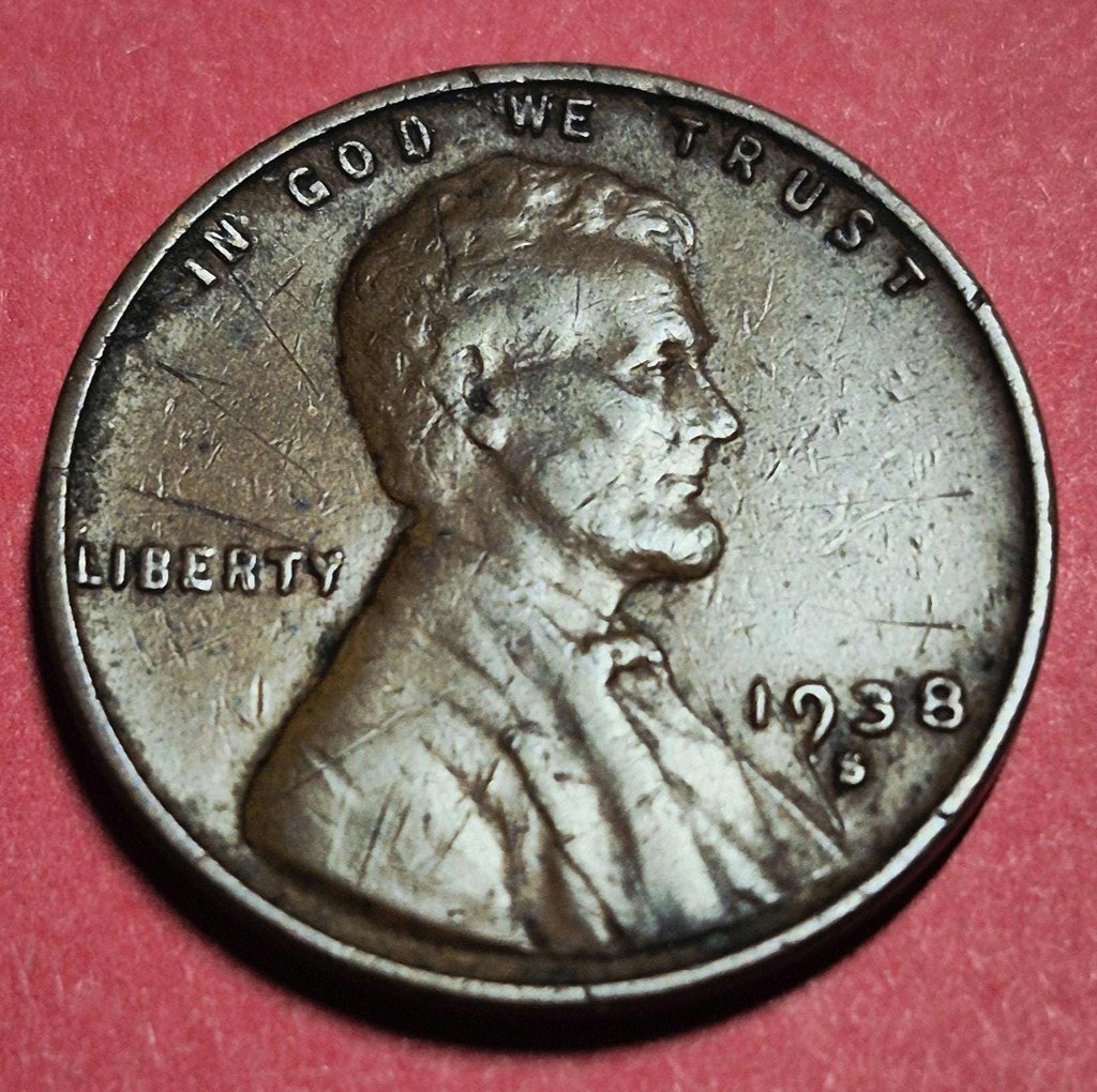 1938 United States Wheat Penny — Interwar / Lincoln — Wheat Reverse — VG+ to VF