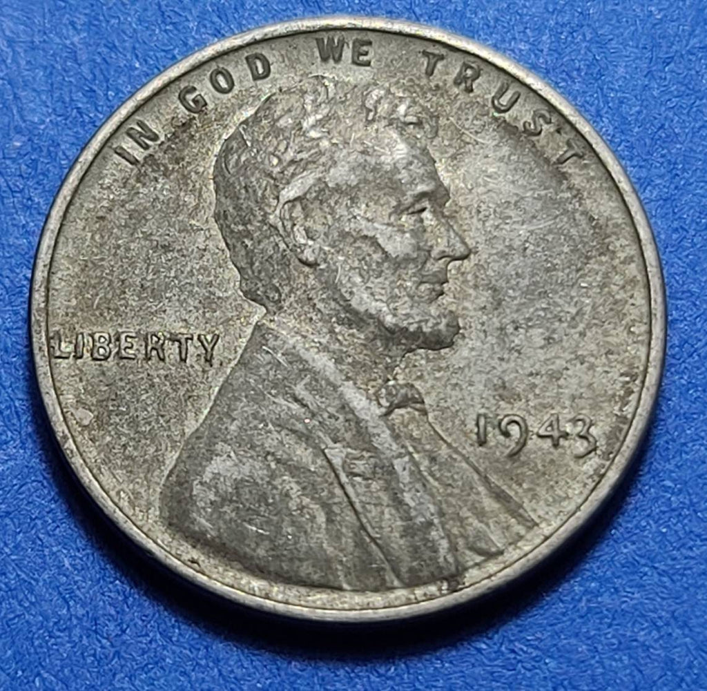 1943 United States Steel Penny (P) — WWII Era / Lincoln — Wartime Composition — Very Good to Very Fine