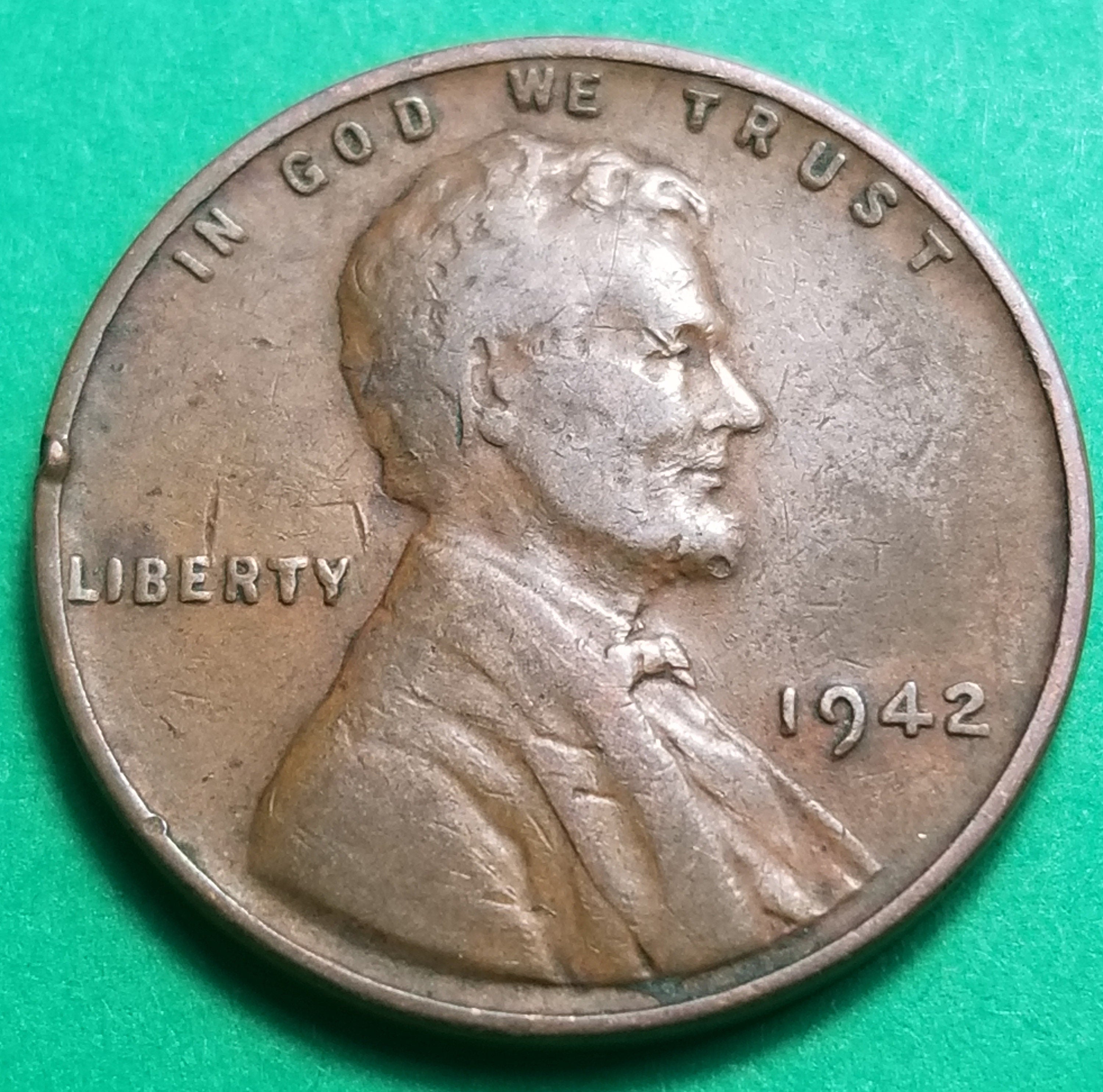 1942 United States Wheat Penny (P) — WWII Era / Lincoln — Wheat Reverse — Very Good to Very Fine