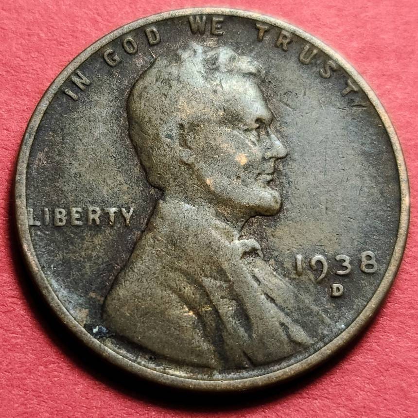 1938 United States Wheat Penny — Interwar / Lincoln — Wheat Reverse — VG+ to VF