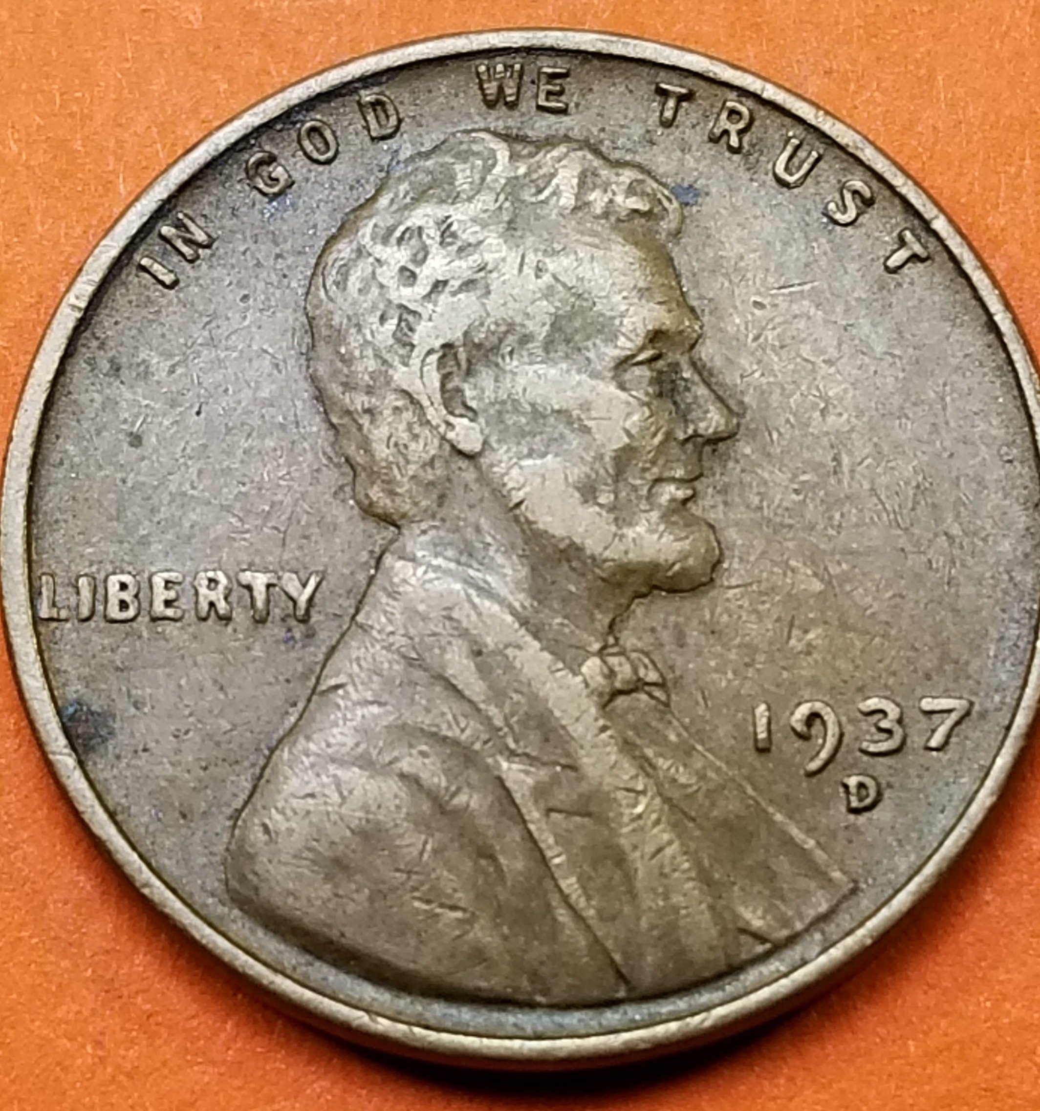 1937 United States Wheat Penny (P) — Interwar Era / Lincoln — Wheat Reverse — Very Good to Very Fine
