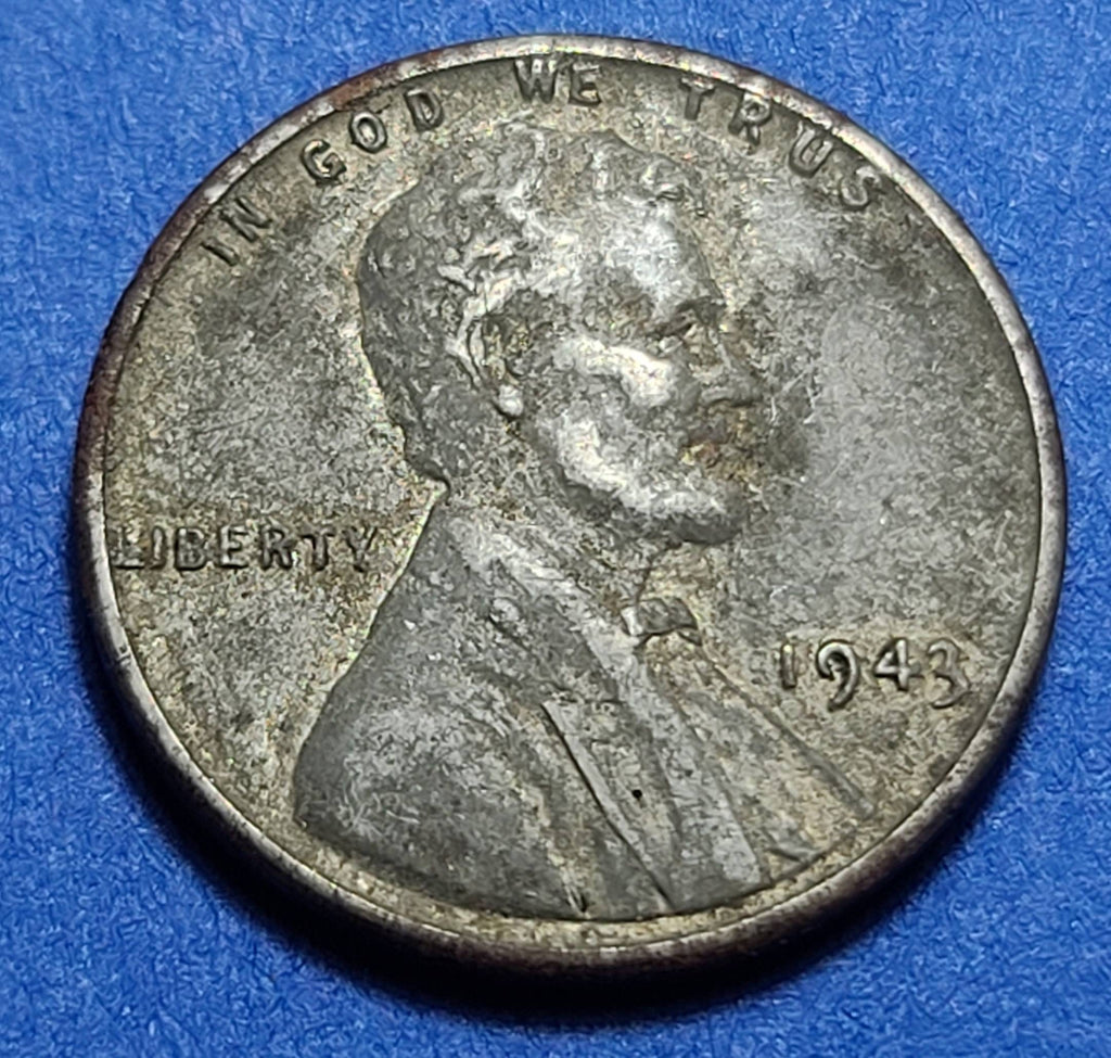 1943 United States Steel Penny (P) — WWII Era / Lincoln — Wartime Composition — Very Good to Very Fine