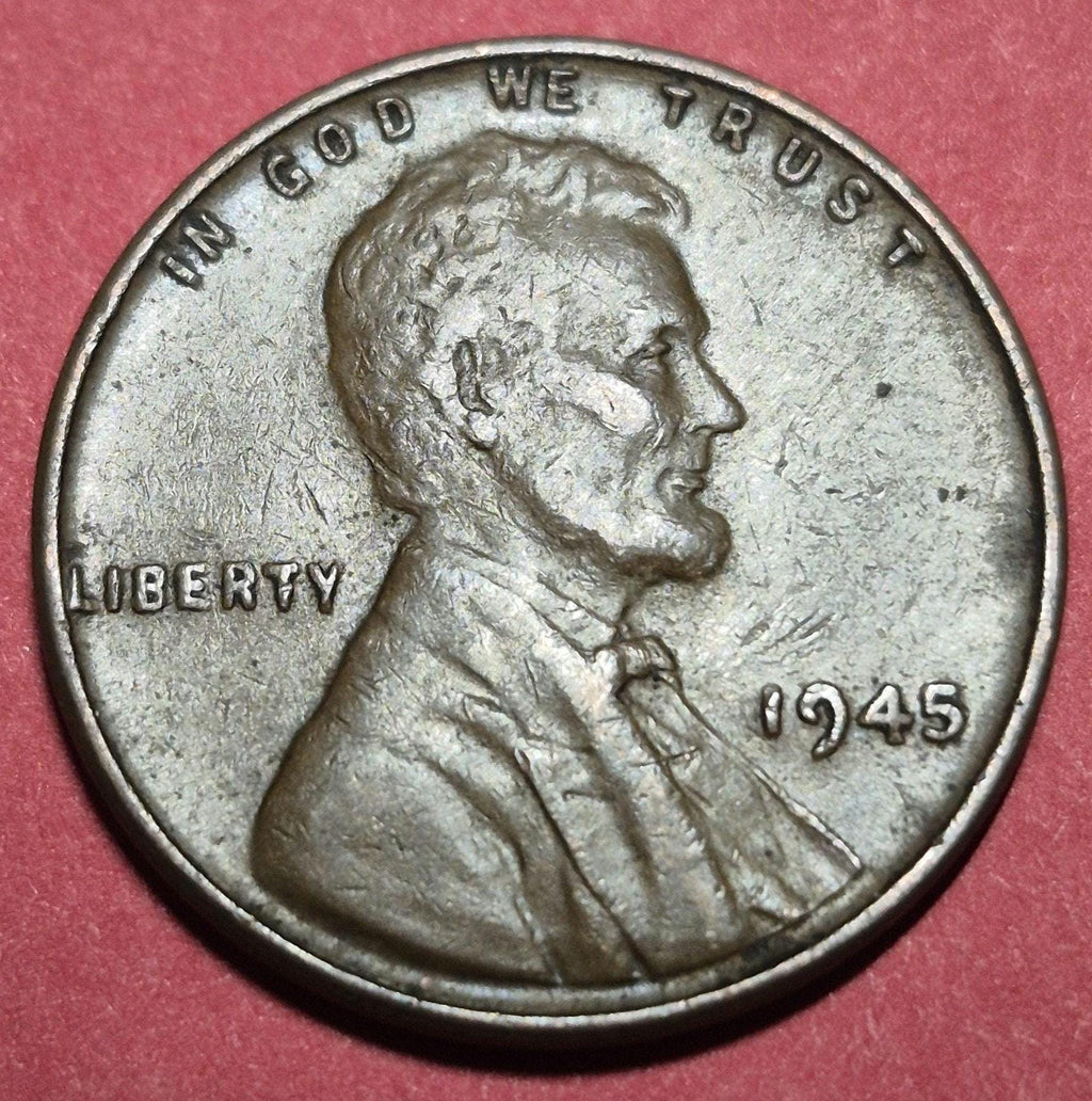 1945 United States Wheat Penny (P) — WWII Era / Lincoln — Shell Casing Bronze — Very Good to Fine