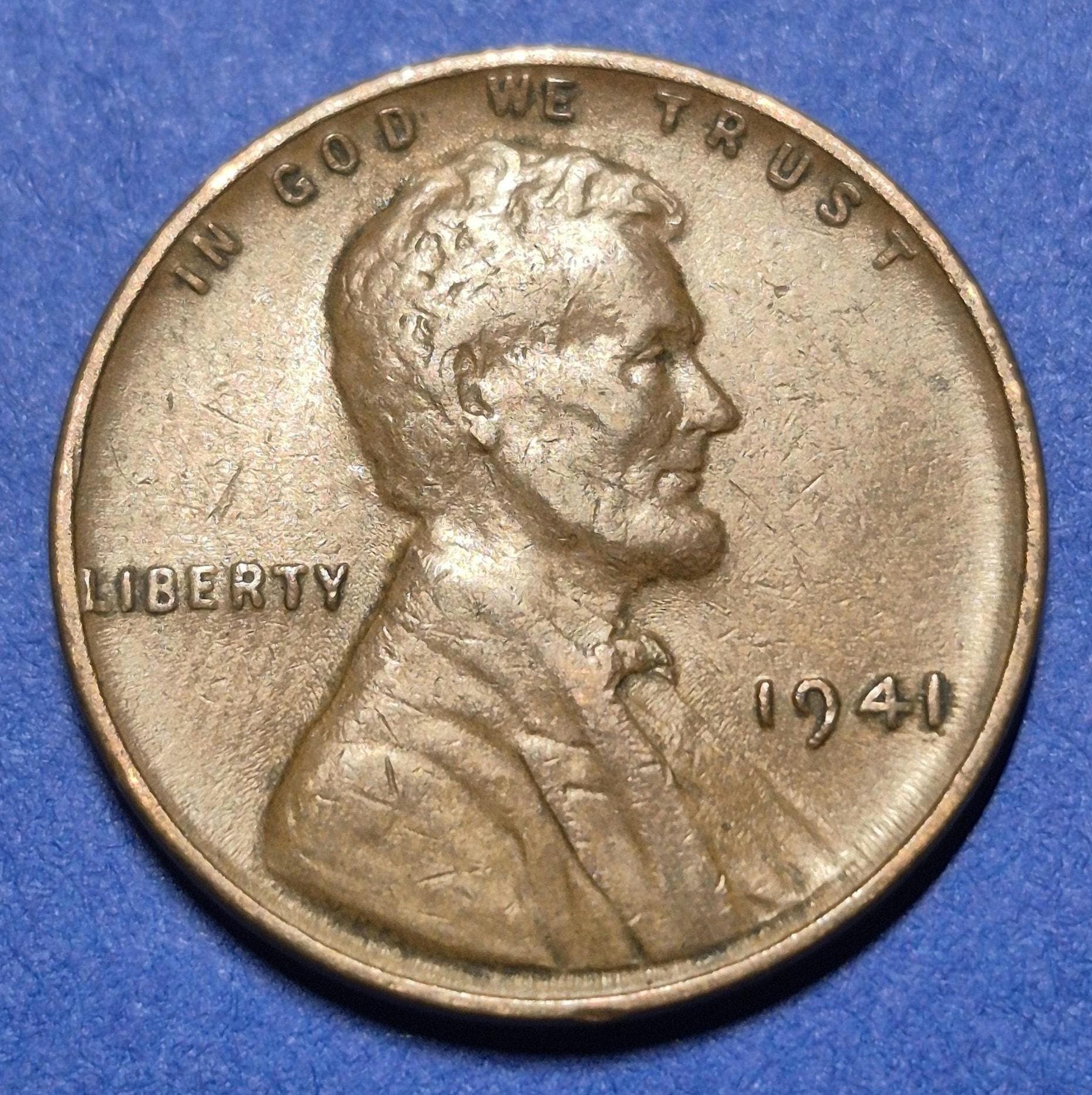 1941 United States Wheat Penny (P) — WWII Era / Lincoln — Wheat Reverse — Fine to VF+