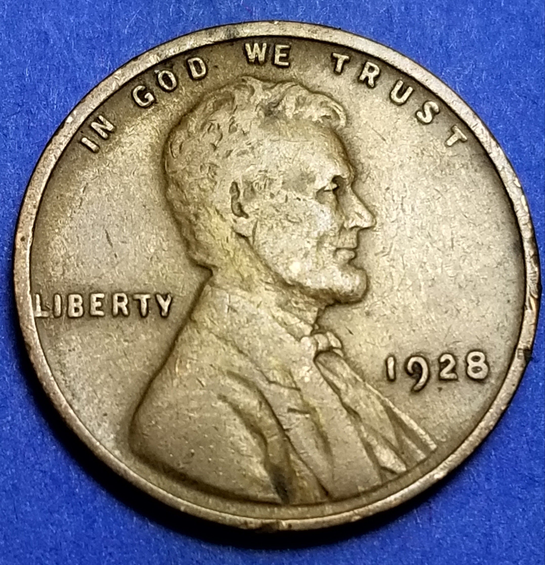 1928 United States Wheat Penny (P) — Interwar Era / Lincoln — Wheat Reverse — Very Good to Fine+ | WadesCoinShop